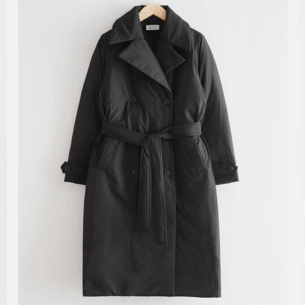 & Other Stories Black Trench Coat